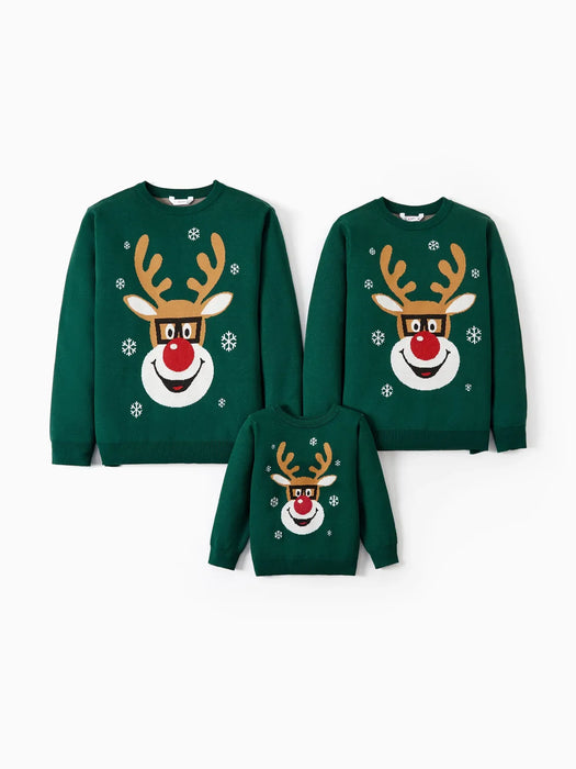 Reindeer Glasses Family Matching Christmas Sweaters