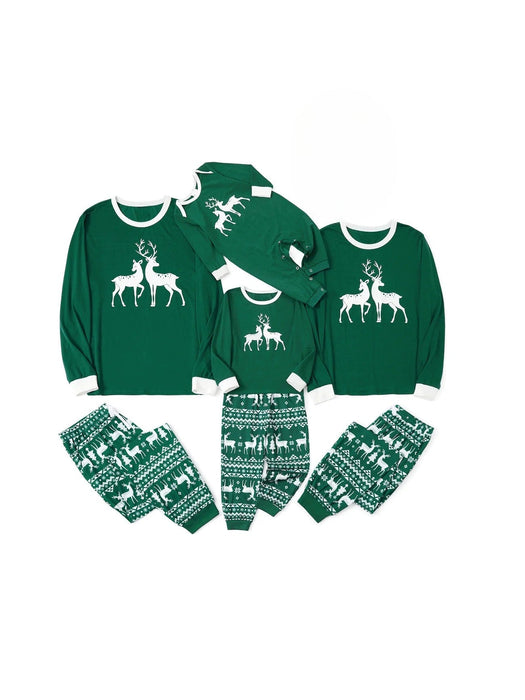 Reindeer Printed Family Matching Christmas Pajama Set