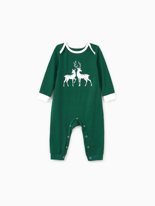 Reindeer Printed Family Matching Christmas Pajama Set