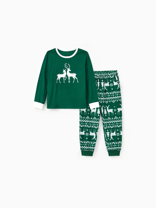 Reindeer Printed Family Matching Christmas Pajama Set