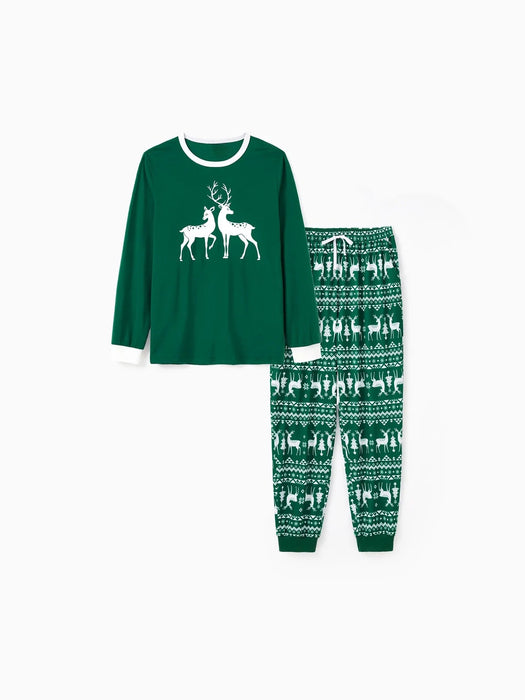 Reindeer Printed Family Matching Christmas Pajama Set