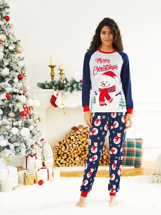 Snowman And Letter Print Family Matching Christmas Sweater Set