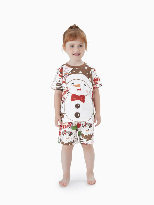 Snowman Printed Family Matching Christmas Pajama Set