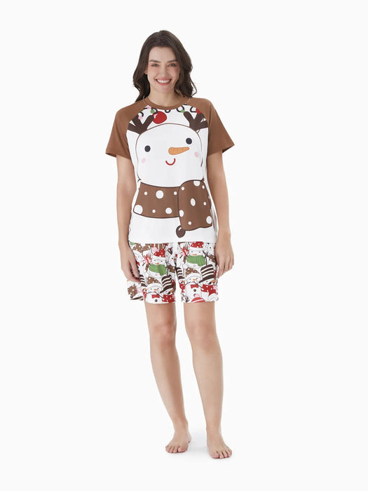 Snowman Printed Family Matching Christmas Pajama Set