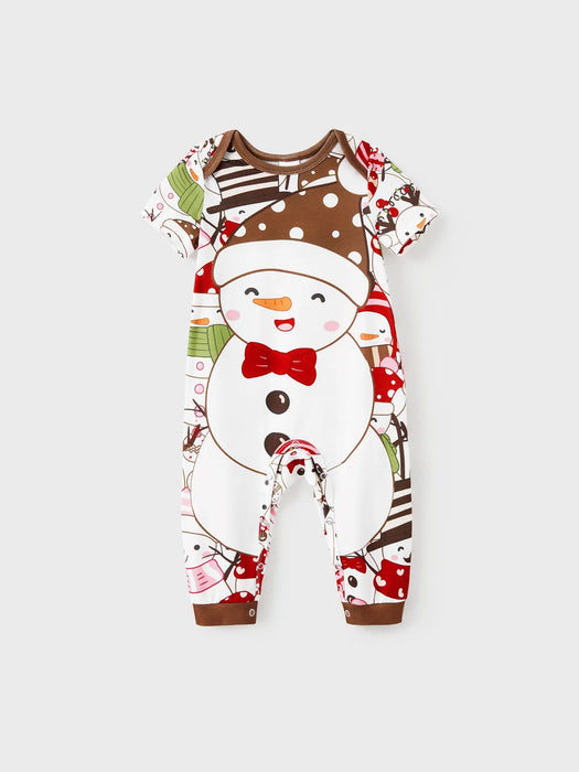 Snowman Printed Family Matching Christmas Pajama Set