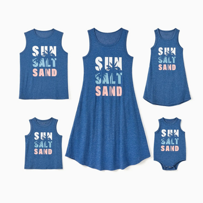 Sun Salt Sand Printed Family Matching Outfit Set