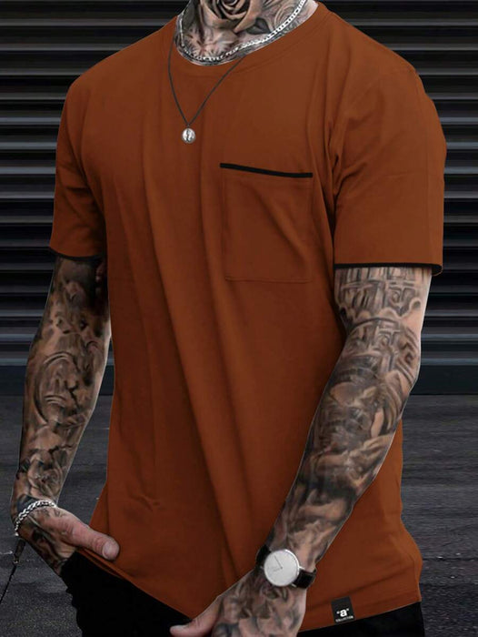 Trim Pocket Patched T Shirt