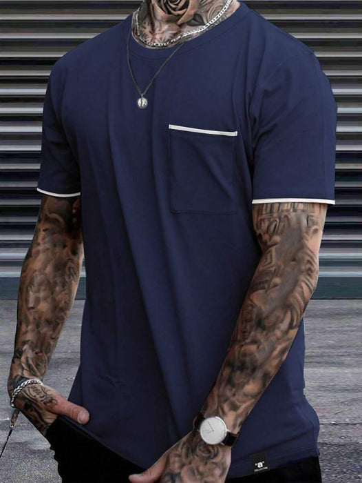 Trim Pocket Patched T Shirt