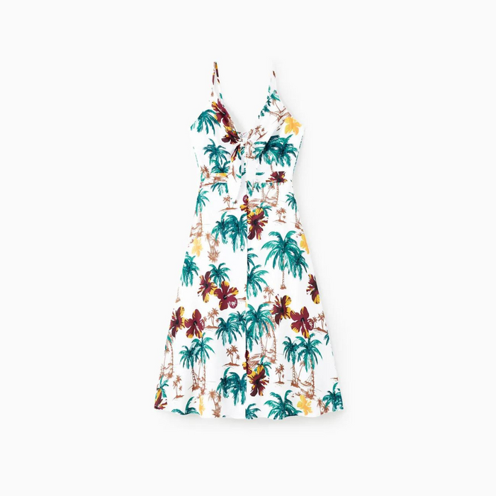 Tropical Botanical Print Matching Outfit Set