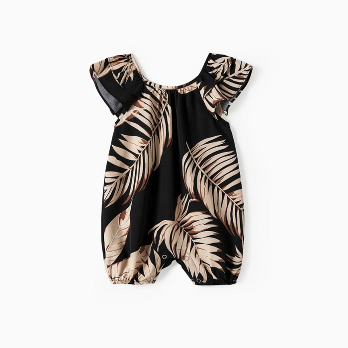 Tropical Leaf Printed Family Matching Outfit Set