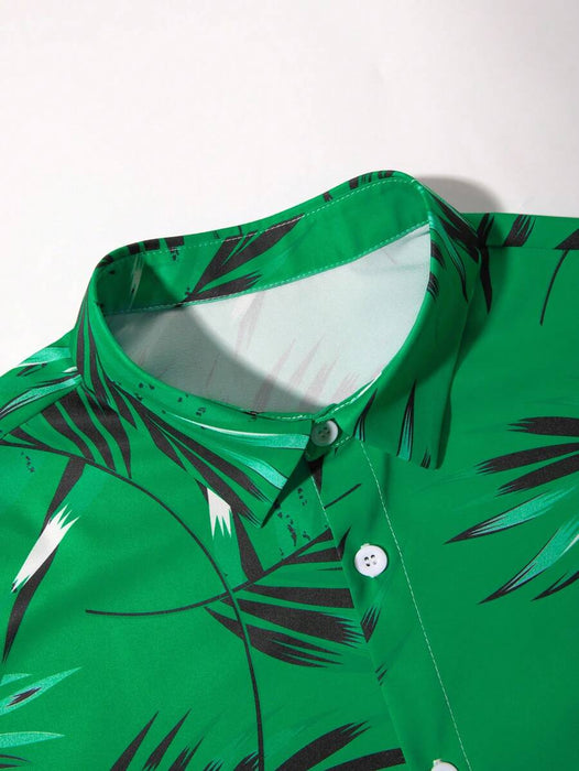 Tropical Print Short Sleeve Shirts