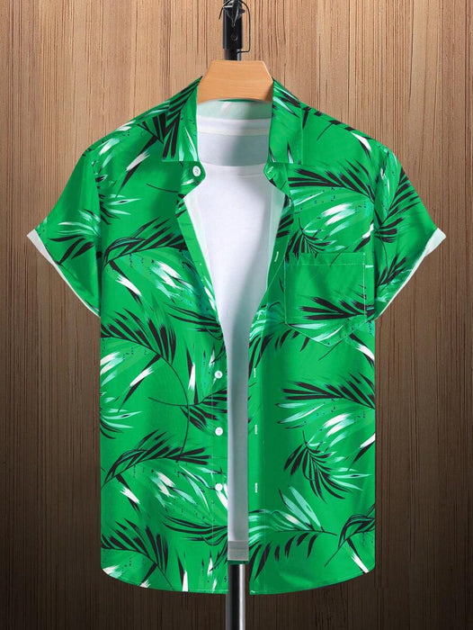 Tropical Print Short Sleeve Shirts