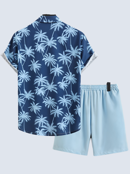 Coconut Tree Print Summer Outfit 2 Piece Set