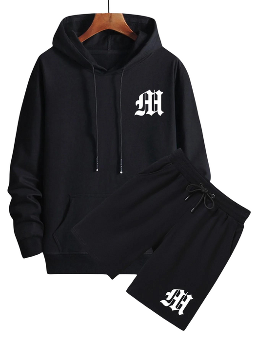 Letter Print Hoodie & Short