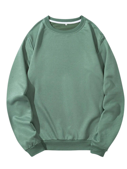 Crew Neck Solid Color Sweatshirts