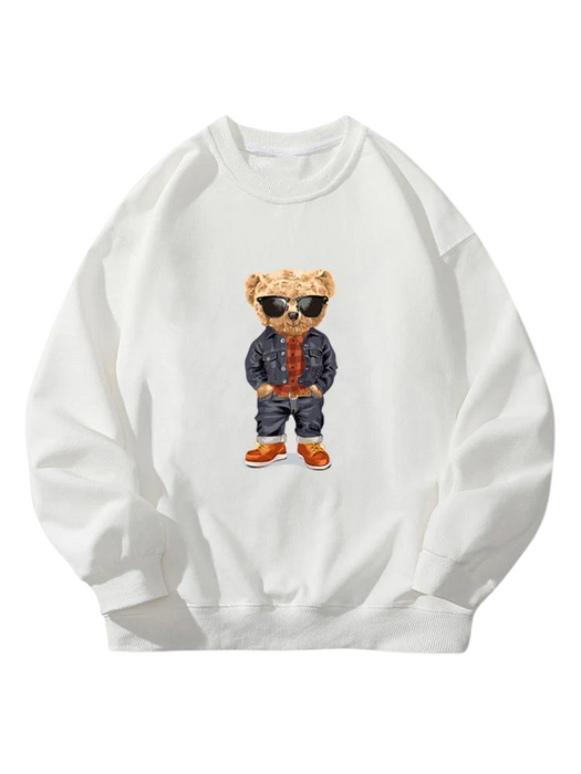 Denim Bear Crew Neck Sweatshirt