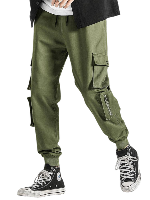 Drawstring Elastic Waist Cargo Jogger