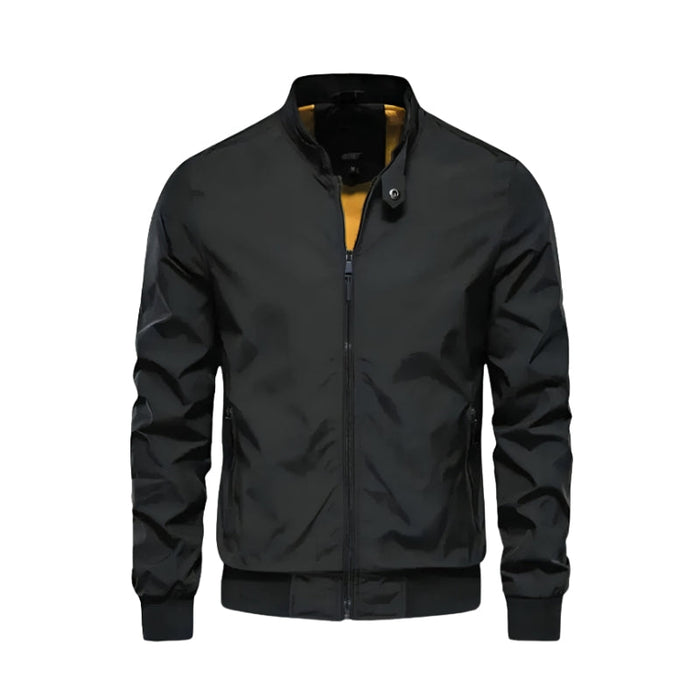 Versatile Bomber Jacket With Zipper Closure