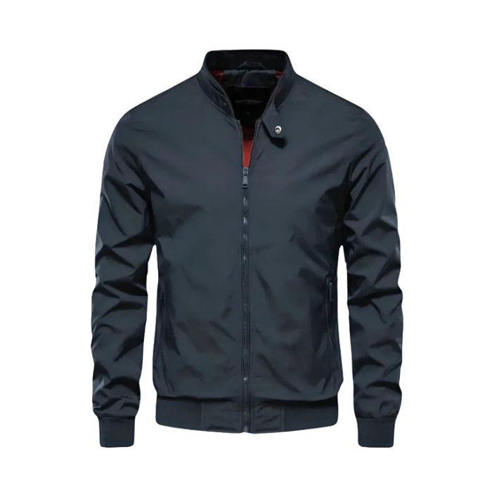 Versatile Bomber Jacket With Zipper Closure