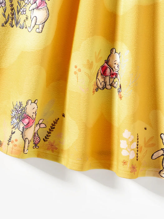 Winnie The Pooh Print Ruffled Romper And Dress Set