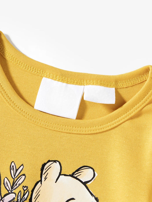 Winnie The Pooh Print Ruffled Romper And Dress Set