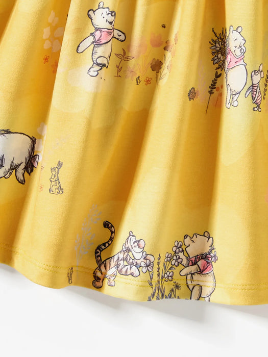 Winnie The Pooh Print Ruffled Romper And Dress Set