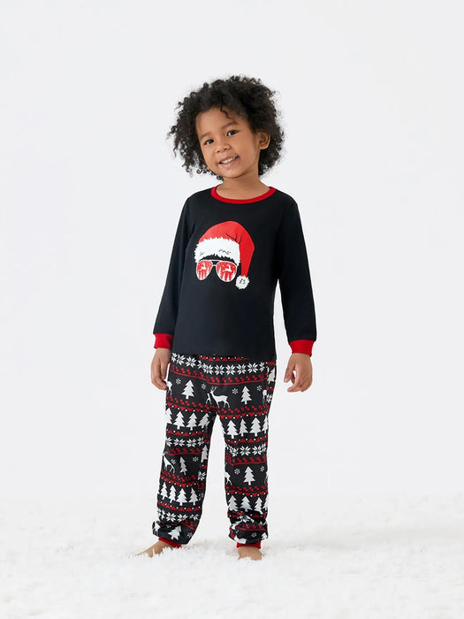 Santa And Reindeer Print Family Matching Christmas Pajama Sets