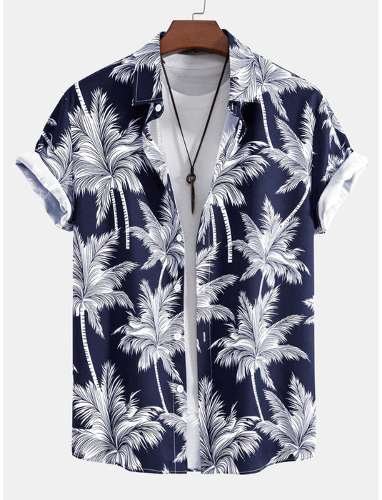 Tropical Tree Button Down Shirt And Shorts Set