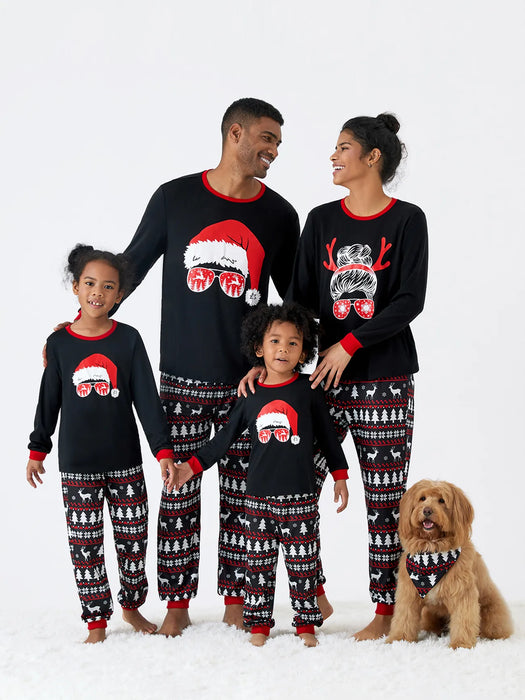 Santa And Reindeer Print Family Matching Christmas Pajama Sets