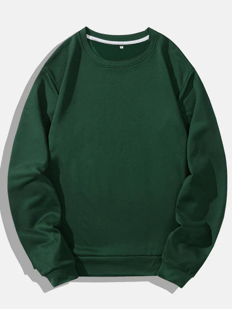 Crew Neck Solid Color Sweatshirts