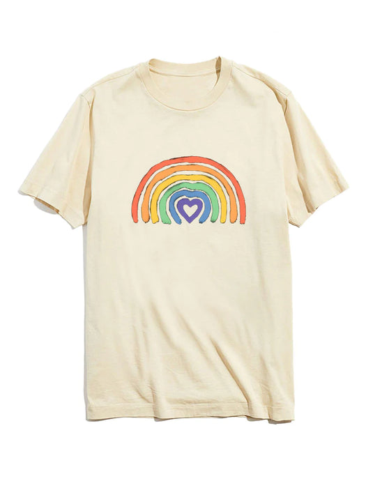 Rainbow Graphic Crew Neck T-Shirt