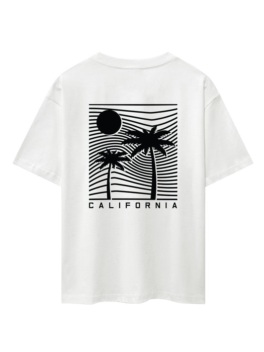 California Palm Tree Back Print Oversize T-Shirt