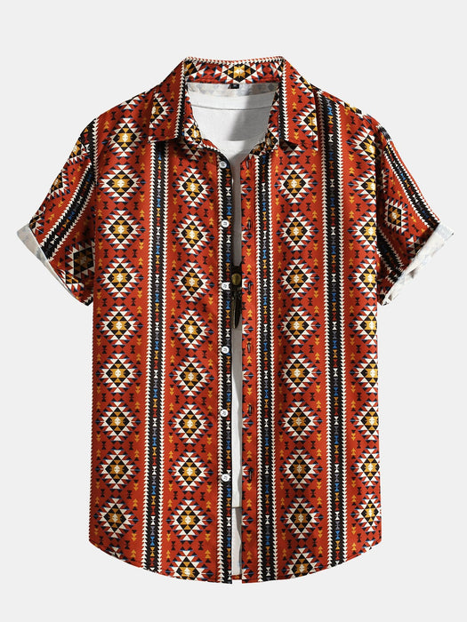 Aztec Geometric Print Shirt