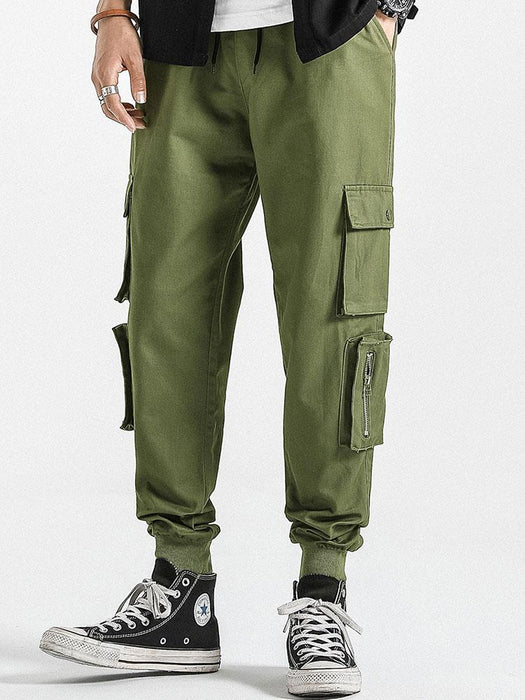 Drawstring Elastic Waist Cargo Jogger