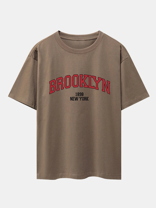 Brooklyn Print Drop Shoulder Oversize T-Shirt