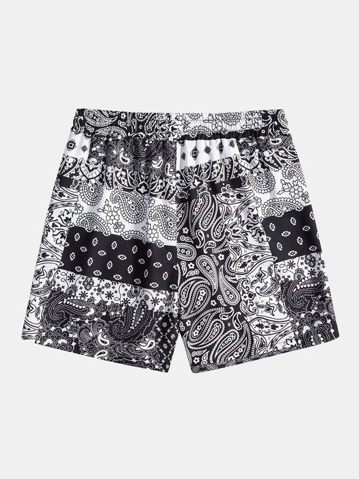 Paisley Floral Patchwork Print Short