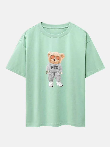 Bear Print Oversize T-Shirt