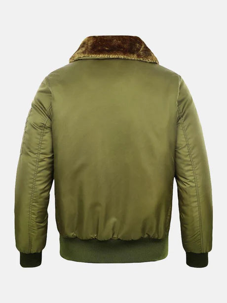 Bomber Jacket With Faux Fur Collar