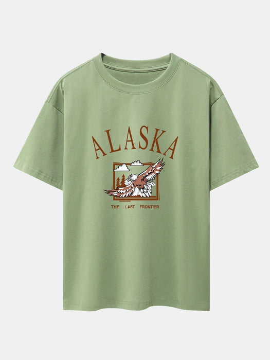 Alaskan Eagle Print Oversize T-Shirt