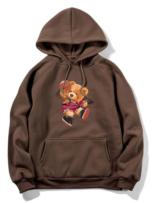 Basketball Bear Print Hoodie