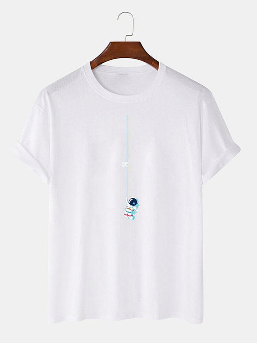 Astronaut On A String Print T-Shirt