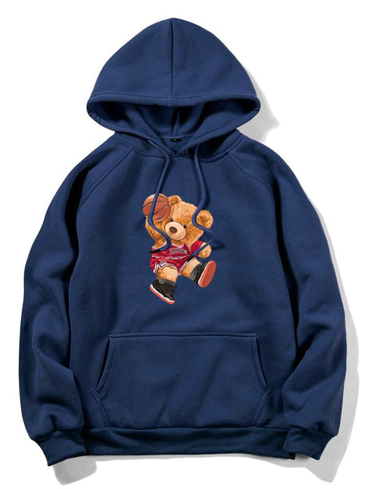 Basketball Bear Print Hoodie