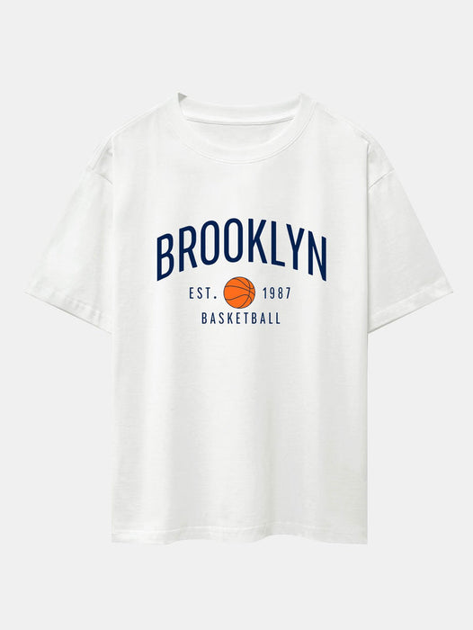 Brooklyn Basketball Print Oversize T-Shirt