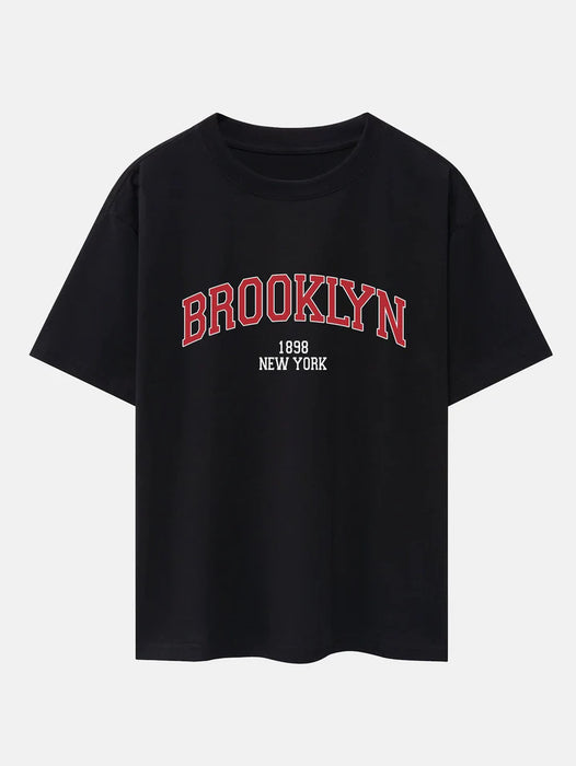 Brooklyn Print Drop Shoulder Oversize T-Shirt