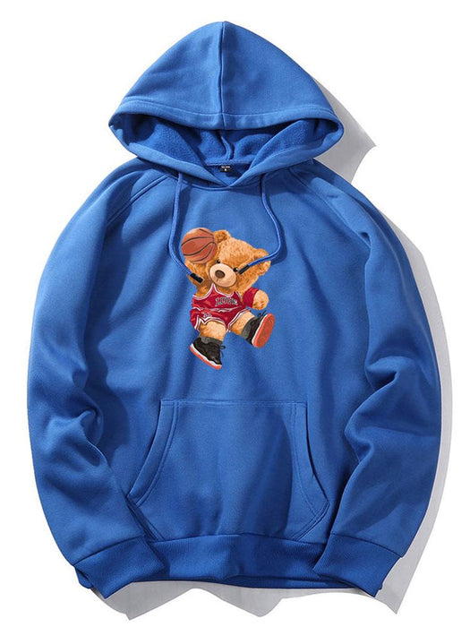 Basketball Bear Print Hoodie