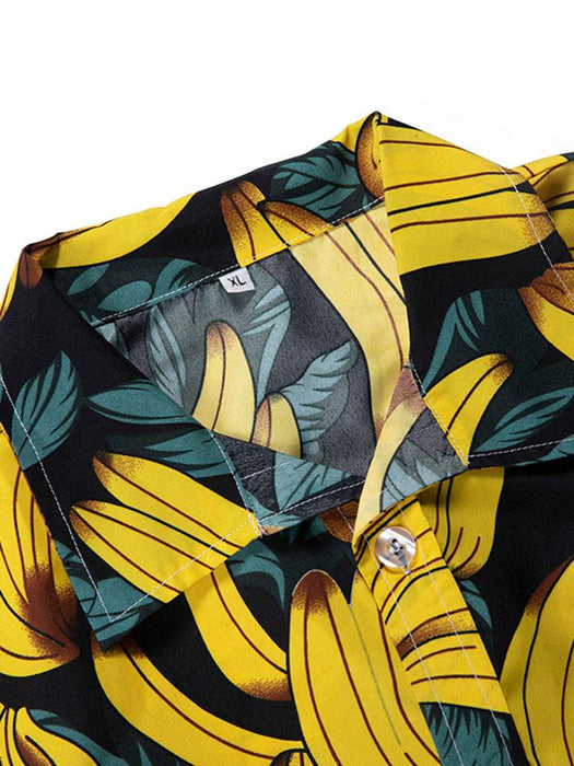 Banana Print Shirt And Swim Shorts