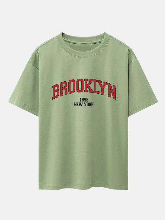 Brooklyn Print Drop Shoulder Oversize T-Shirt