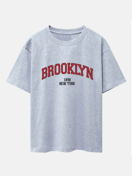 Brooklyn Print Drop Shoulder Oversize T-Shirt