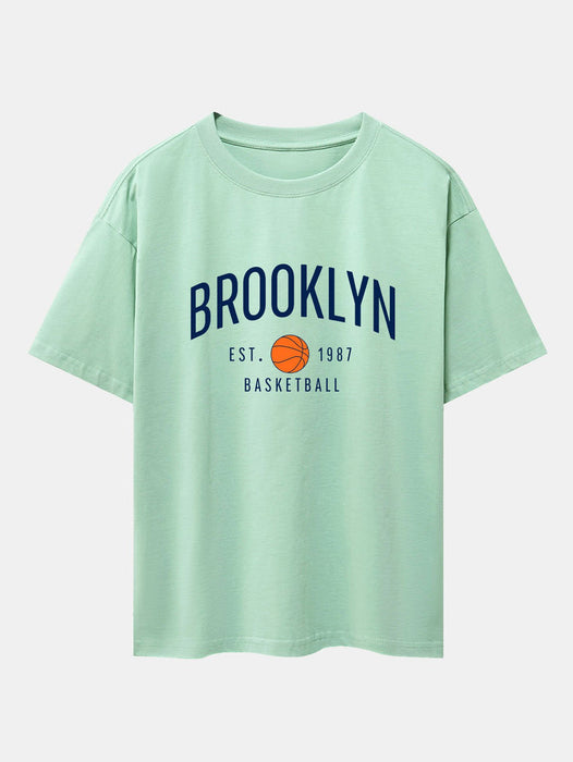 Brooklyn Basketball Print Oversize T-Shirt