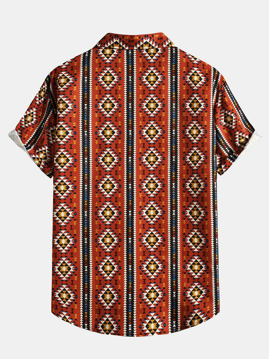 Aztec Geometric Print Shirt